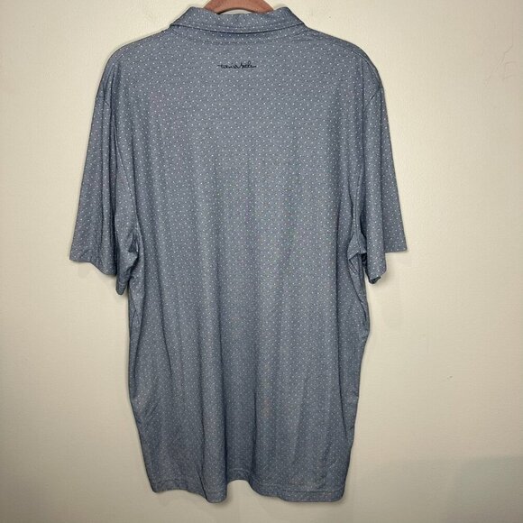 Travis Mathew Polo Shirt Mens XXLarge Blue polka dot Collared Cotton - Picture 10 of 10